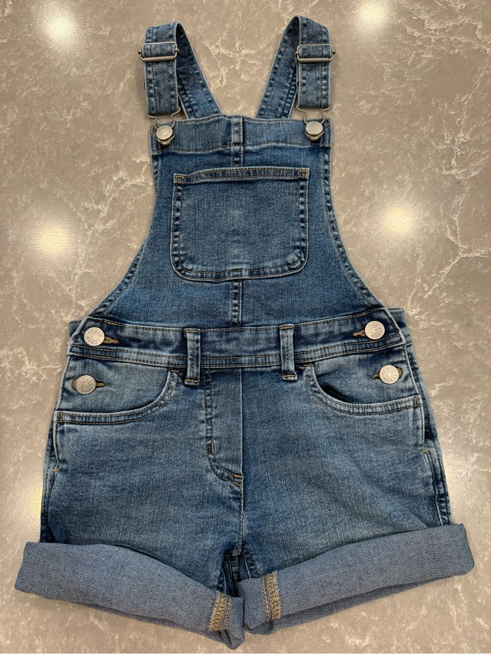 Crewcuts J.Crew Girls 7 Denim Short Overalls Jean Shorts